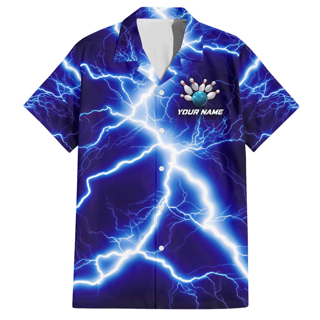 Snake and Bowling Ball Design Family Matching Long Sleeve Bodycon Dress and Hawaiian Shirt with Lightning Background and Custom Team Name Text - Wonder Print Shop