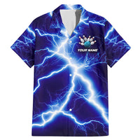 Snake and Bowling Ball Design Family Matching Mermaid Dress and Hawaiian Shirt with Lightning Background and Custom Team Name Text - Wonder Print Shop