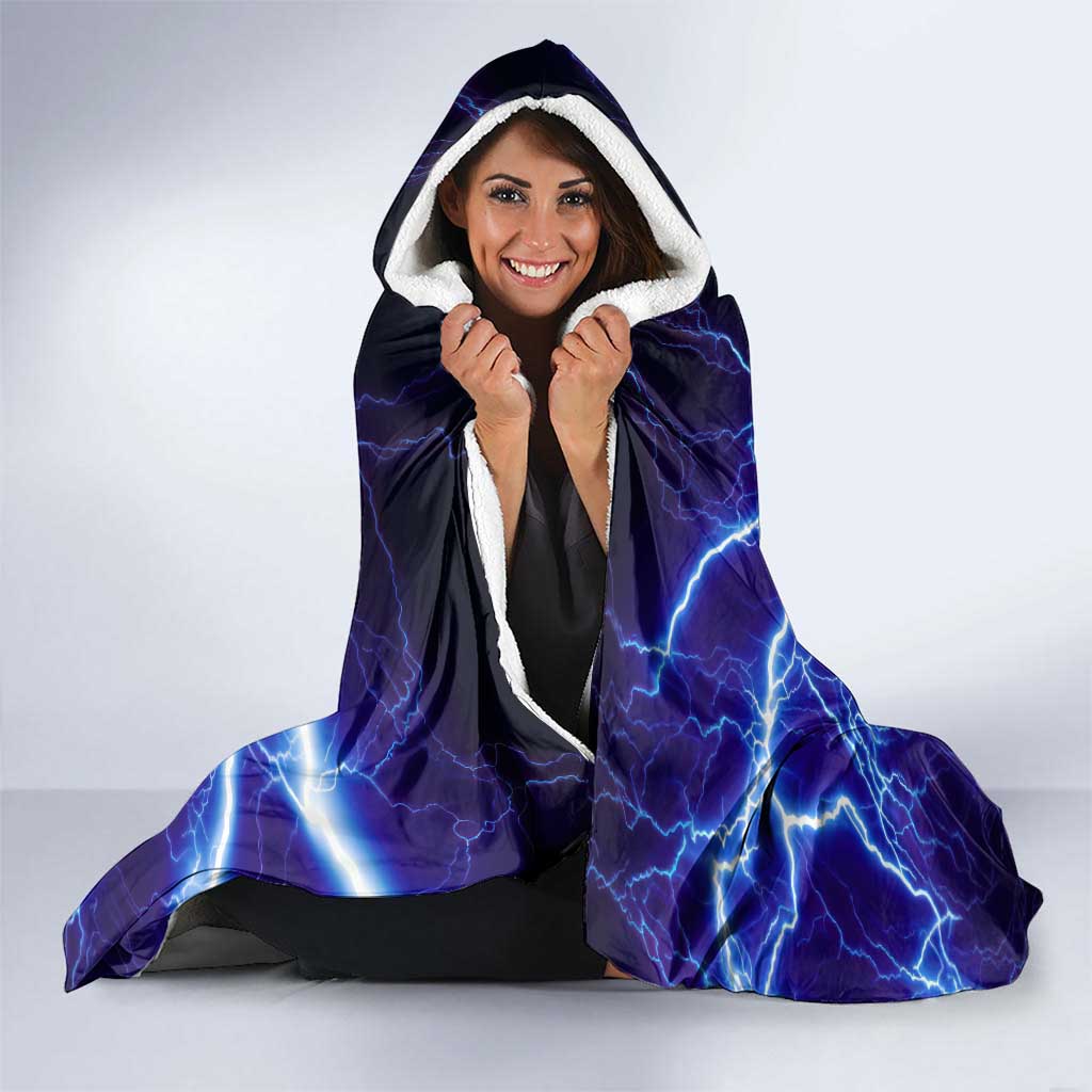 Snake and Bowling Ball Design Hooded Blanket with Lightning Background and Custom Team Name Text - Wonder Print Shop