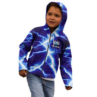 Snake and Bowling Ball Design Kid Hoodie with Lightning Background and Custom Team Name Text - Wonder Print Shop