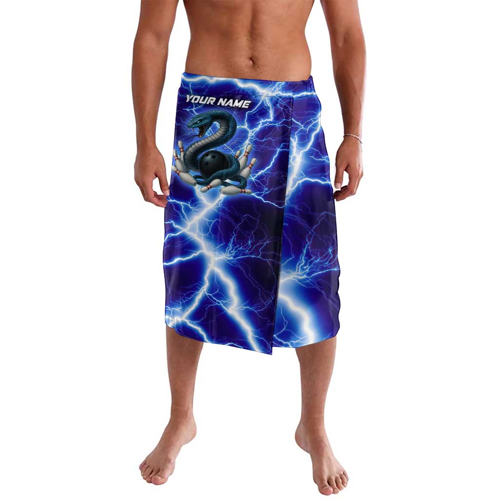 Snake and Bowling Ball Design Lavalava with Lightning Background and Custom Team Name Text - Wonder Print Shop