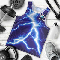 Snake and Bowling Ball Design Men Tank Top with Lightning Background and Custom Team Name Text - Wonder Print Shop