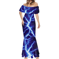 Snake and Bowling Ball Design Mermaid Dress with Lightning Background and Custom Team Name Text - Wonder Print Shop