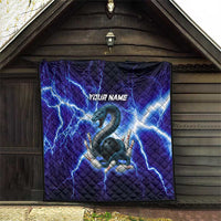 Snake and Bowling Ball Design Quilt with Lightning Background and Custom Team Name Text - Wonder Print Shop