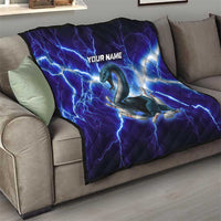 Snake and Bowling Ball Design Quilt with Lightning Background and Custom Team Name Text - Wonder Print Shop