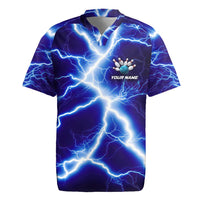 Snake and Bowling Ball Design Rugby Jersey with Lightning Background and Custom Team Name Text - Wonder Print Shop