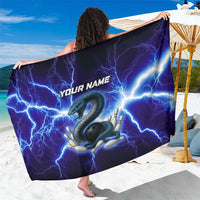 Snake and Bowling Ball Design Sarong with Lightning Background and Custom Team Name Text - Wonder Print Shop