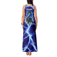 Snake and Bowling Ball Design Tank Maxi Dress with Lightning Background and Custom Team Name Text - Wonder Print Shop