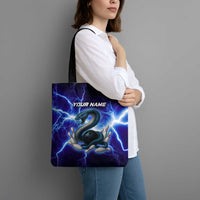 Snake and Bowling Ball Design Tote Bag with Lightning Background and Custom Team Name Text - Wonder Print Shop