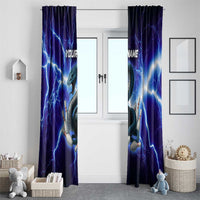 Snake and Bowling Ball Design Window Curtain with Lightning Background and Custom Team Name Text - Wonder Print Shop
