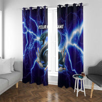 Snake and Bowling Ball Design Window Curtain with Lightning Background and Custom Team Name Text - Wonder Print Shop