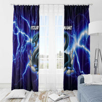 Snake and Bowling Ball Design Window Curtain with Lightning Background and Custom Team Name Text - Wonder Print Shop