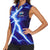 Snake and Bowling Ball Design Women Sleeveless Polo Shirt with Lightning Background and Custom Team Name Text - Wonder Print Shop