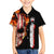 American Flag Skull Design Family Matching Puletasi and Hawaiian Shirt with Bowling Elements and Fire Background with Custom Team Name Text - Wonder Print Shop
