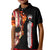 American Flag Skull Design Kid Polo Shirt with Bowling Elements and Fire Background with Custom Team Name Text - Wonder Print Shop