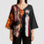 American Flag Skull Design Kimono Sleeve Blouse with Bowling Elements and Fire Background with Custom Team Name Text - Wonder Print Shop