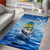 Mahi Mahi and Tuna Fish Area Rug Fishing Ocean Water Background and Nautical Compass Elements - Wonder Print Shop