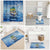 Mahi Mahi and Tuna Fish Bathroom Set Fishing Ocean Water Background and Nautical Compass Elements - Wonder Print Shop