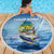 Mahi Mahi and Tuna Fish Beach Blanket Fishing Ocean Water Background and Nautical Compass Elements - Wonder Print Shop