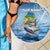 Mahi Mahi and Tuna Fish Beach Blanket Fishing Ocean Water Background and Nautical Compass Elements - Wonder Print Shop