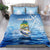 Mahi Mahi and Tuna Fish Bedding Set Fishing Ocean Water Background and Nautical Compass Elements - Wonder Print Shop