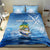 Mahi Mahi and Tuna Fish Bedding Set Fishing Ocean Water Background and Nautical Compass Elements - Wonder Print Shop