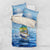 Mahi Mahi and Tuna Fish Bedding Set Fishing Ocean Water Background and Nautical Compass Elements - Wonder Print Shop