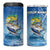 Mahi Mahi and Tuna Fish 4 in 1 Can Cooler Tumbler Fishing Ocean Water Background and Nautical Compass Elements - Wonder Print Shop