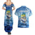 Mahi Mahi and Tuna Fish Couples Matching Summer Maxi Dress and Hawaiian Shirt Fishing Ocean Water Background and Nautical Compass Elements - Wonder Print Shop