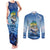 Mahi Mahi and Tuna Fish Couples Matching Tank Maxi Dress and Long Sleeve Button Shirt Fishing Ocean Water Background and Nautical Compass Elements - Wonder Print Shop