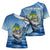 Mahi Mahi and Tuna Fish Cross Shoulder Shirt Fishing Ocean Water Background and Nautical Compass Elements - Wonder Print Shop