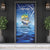 Mahi Mahi and Tuna Fish Door Cover Fishing Ocean Water Background and Nautical Compass Elements - Wonder Print Shop