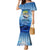Mahi Mahi and Tuna Fish Family Matching Mermaid Dress and Hawaiian Shirt Fishing Ocean Water Background and Nautical Compass Elements - Wonder Print Shop