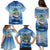 Mahi Mahi and Tuna Fish Family Matching Puletasi and Hawaiian Shirt Fishing Ocean Water Background and Nautical Compass Elements - Wonder Print Shop