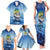 Mahi Mahi and Tuna Fish Family Matching Tank Maxi Dress and Hawaiian Shirt Fishing Ocean Water Background and Nautical Compass Elements - Wonder Print Shop