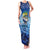 Mahi Mahi and Tuna Fish Family Matching Tank Maxi Dress and Hawaiian Shirt Fishing Ocean Water Background and Nautical Compass Elements - Wonder Print Shop