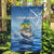 Mahi Mahi and Tuna Fish Garden Flag Fishing Ocean Water Background and Nautical Compass Elements - Wonder Print Shop
