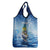 Mahi Mahi and Tuna Fish Grocery Bag Fishing Ocean Water Background and Nautical Compass Elements - Wonder Print Shop