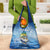 Mahi Mahi and Tuna Fish Grocery Bag Fishing Ocean Water Background and Nautical Compass Elements - Wonder Print Shop