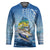 Mahi Mahi and Tuna Fish Hockey Jersey Fishing Ocean Water Background and Nautical Compass Elements - Wonder Print Shop
