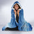 Mahi Mahi and Tuna Fish Hooded Blanket Fishing Ocean Water Background and Nautical Compass Elements - Wonder Print Shop