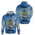 Mahi Mahi and Tuna Fish Hoodie Fishing Ocean Water Background and Nautical Compass Elements - Wonder Print Shop