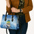Mahi Mahi and Tuna Fish Leather Bag Fishing Ocean Water Background and Nautical Compass Elements - Wonder Print Shop