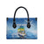 Mahi Mahi and Tuna Fish Leather Bag Fishing Ocean Water Background and Nautical Compass Elements - Wonder Print Shop