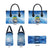 Mahi Mahi and Tuna Fish Leather Bag Fishing Ocean Water Background and Nautical Compass Elements - Wonder Print Shop