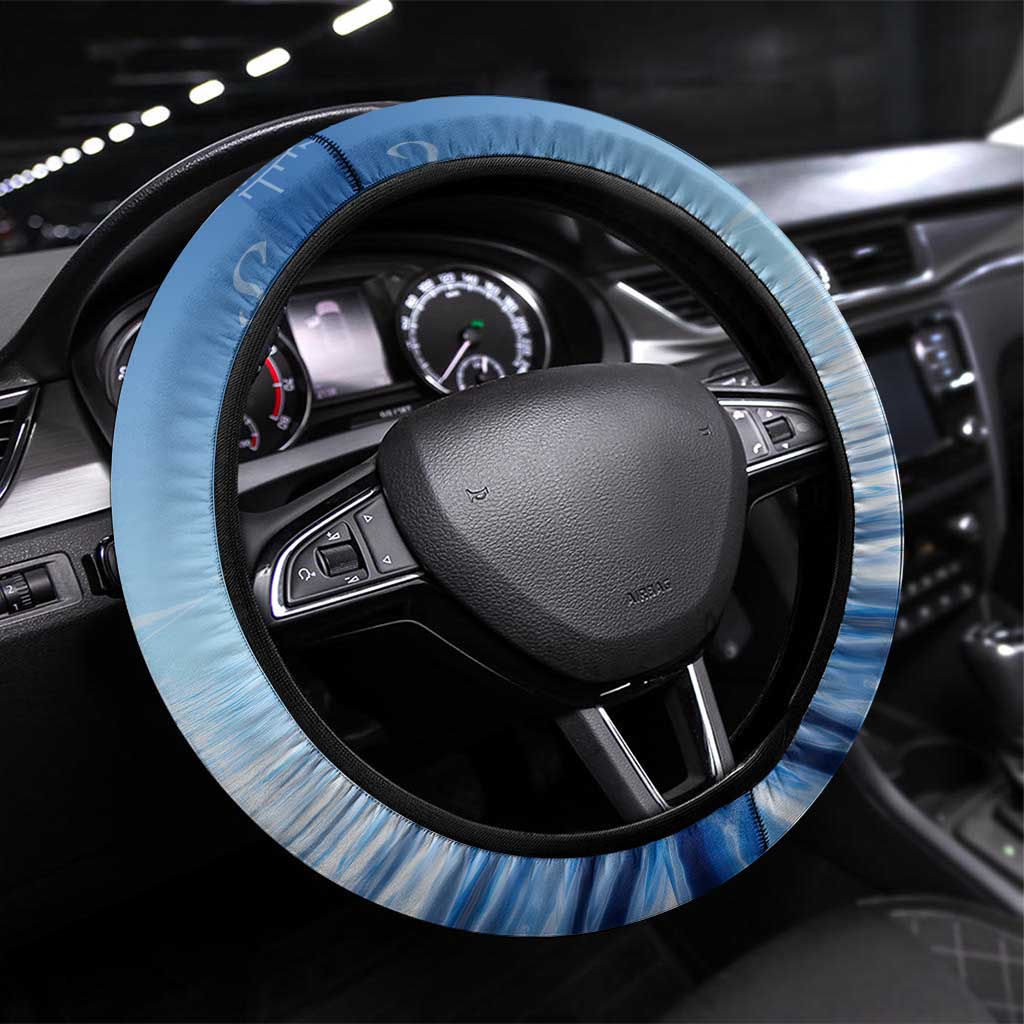 Mahi Mahi and Tuna Fish Steering Wheel Cover Fishing Ocean Water Background and Nautical Compass Elements - Wonder Print Shop