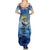 Mahi Mahi and Tuna Fish Summer Maxi Dress Fishing Ocean Water Background and Nautical Compass Elements - Wonder Print Shop