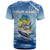 Mahi Mahi and Tuna Fish T Shirt Fishing Ocean Water Background and Nautical Compass Elements - Wonder Print Shop