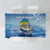 Mahi Mahi and Tuna Fish Tablecloth Fishing Ocean Water Background and Nautical Compass Elements - Wonder Print Shop