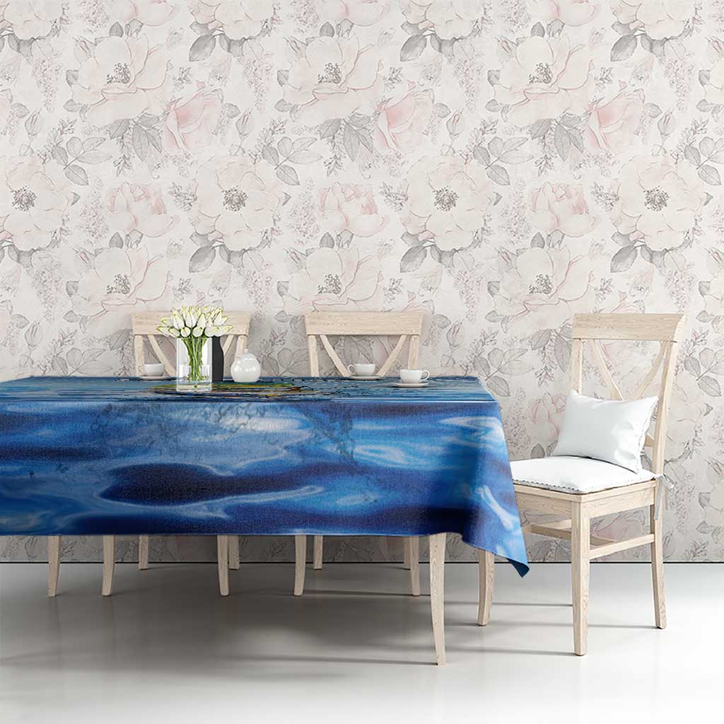 Mahi Mahi and Tuna Fish Tablecloth Fishing Ocean Water Background and Nautical Compass Elements - Wonder Print Shop